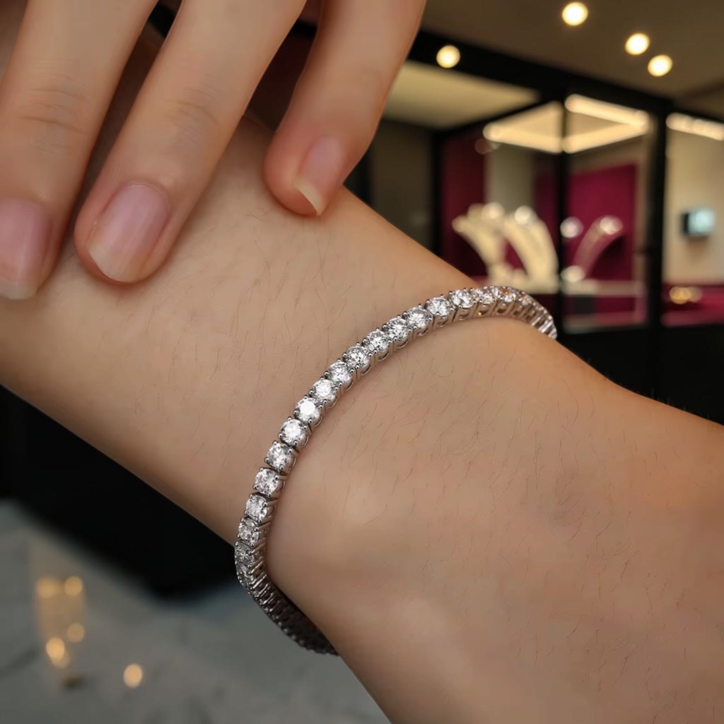 Diamond stud bracelet