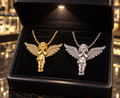 Micro Angel Diamond Pendant — 10K White Gold