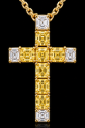 ASSCHER CUT LAB DIAMOND CROSS PENDANT