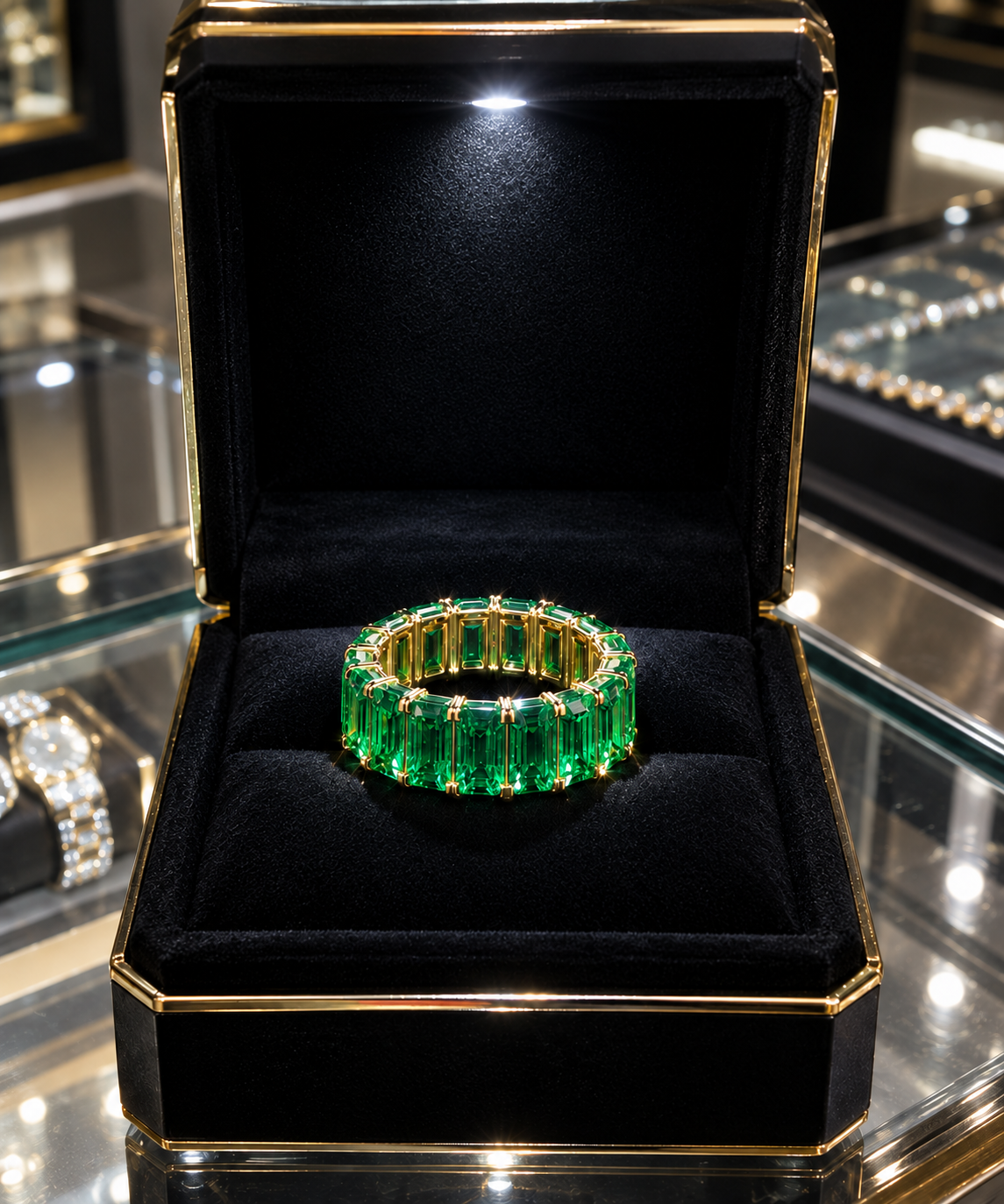 EMERALD CUT ETERNITY RING